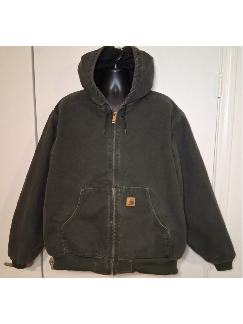 VTG 2005 Carhartt Sandstone Active Jacket 2XL Moss Green J25 MOS